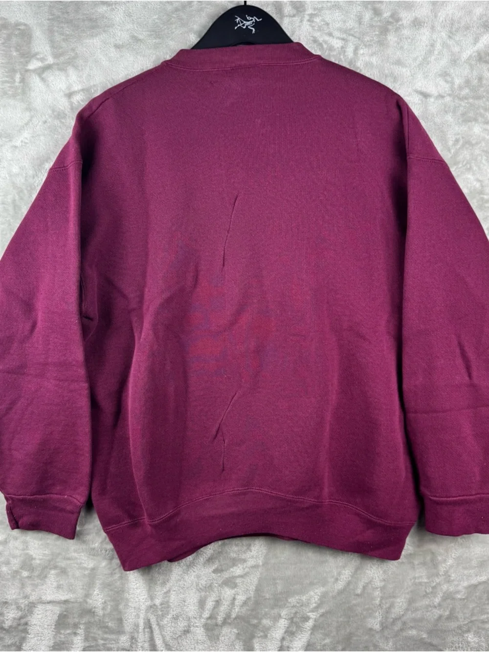 Vintage 80s‎ Blank Heather Maroon Discus Pullover Crewneck Sweatshirt USA S/M